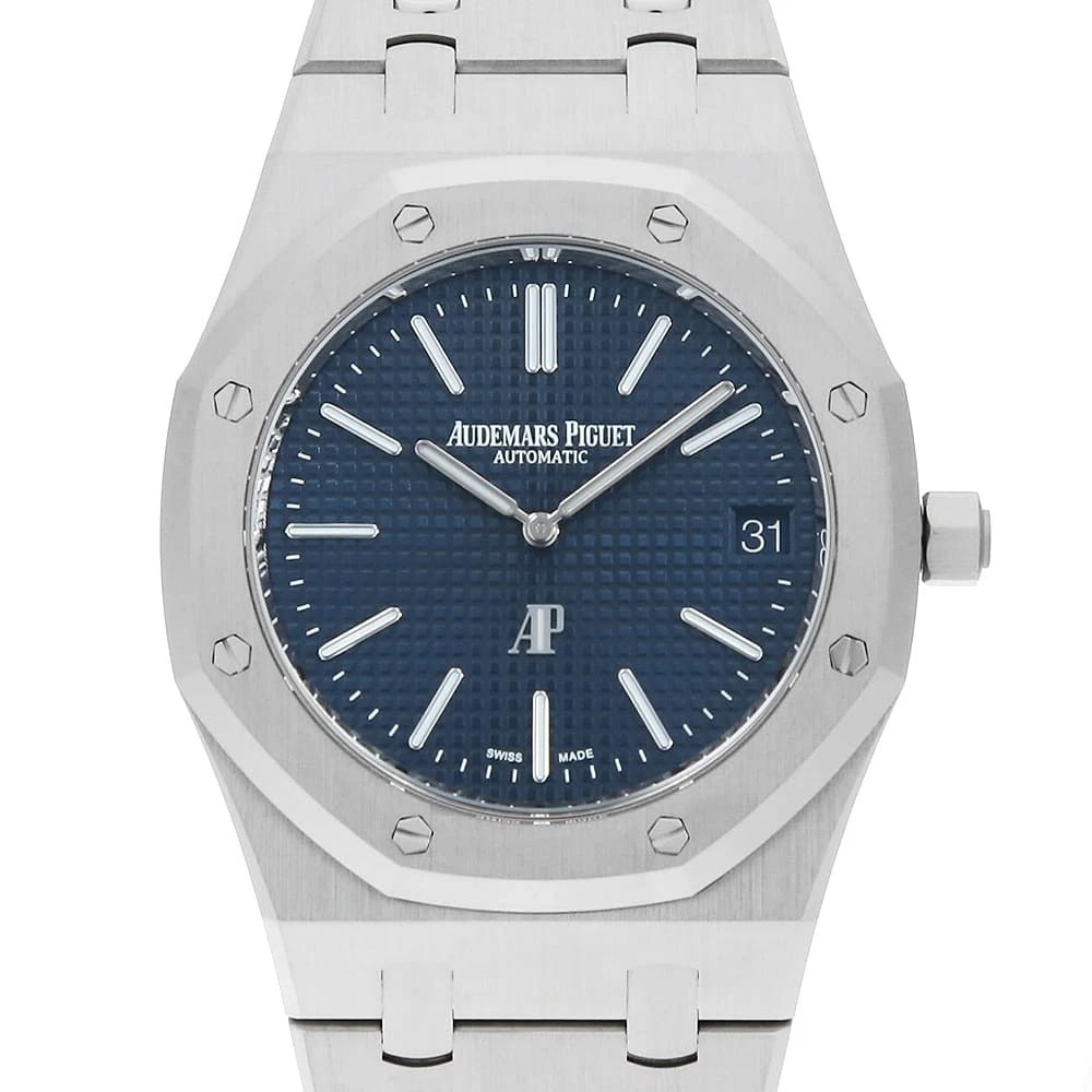 AUDEMARS PIGUET ROYAL OAK STAINLESS STEEL WATCH: AUDEMARS PIGUET Royal Oak Stainless Steel Watch Brand: AUDEMARS PIGUET Type/Style: Wrist watch Material: Band Material Stainless Steel, Case Material Stainless Steel Color: Dial Color Blue Size: