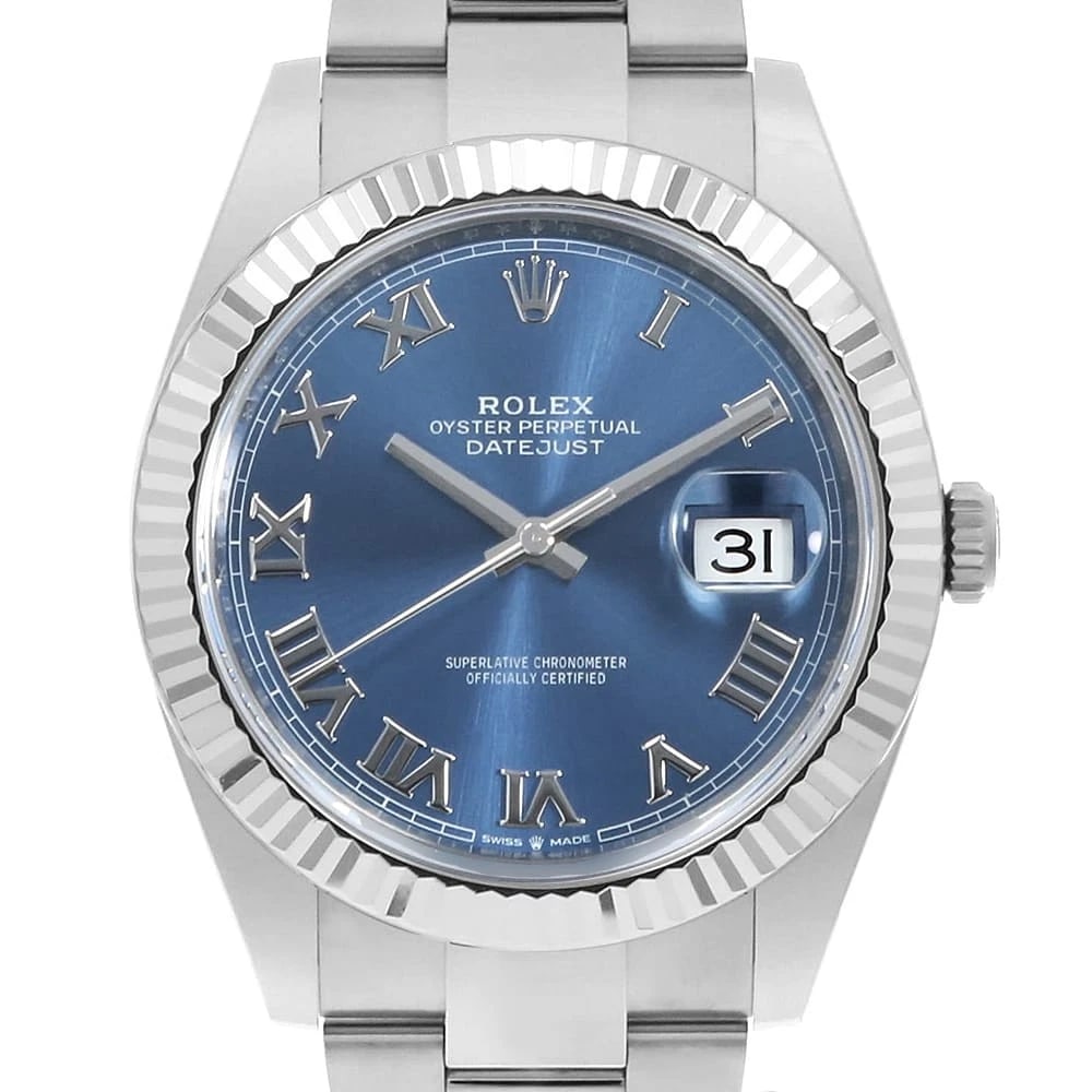 ROLEX DATEJUST BLUE ROW OYSTER WATCH: ROLEx Datejust blue row oyster Watch Brand: ROLEx Type/Style: Wrist watch Material: Band Material Stainless Steel, Case Material Stainless Steel/White gold Color: Dial Color Blue Size: Case:W41mm