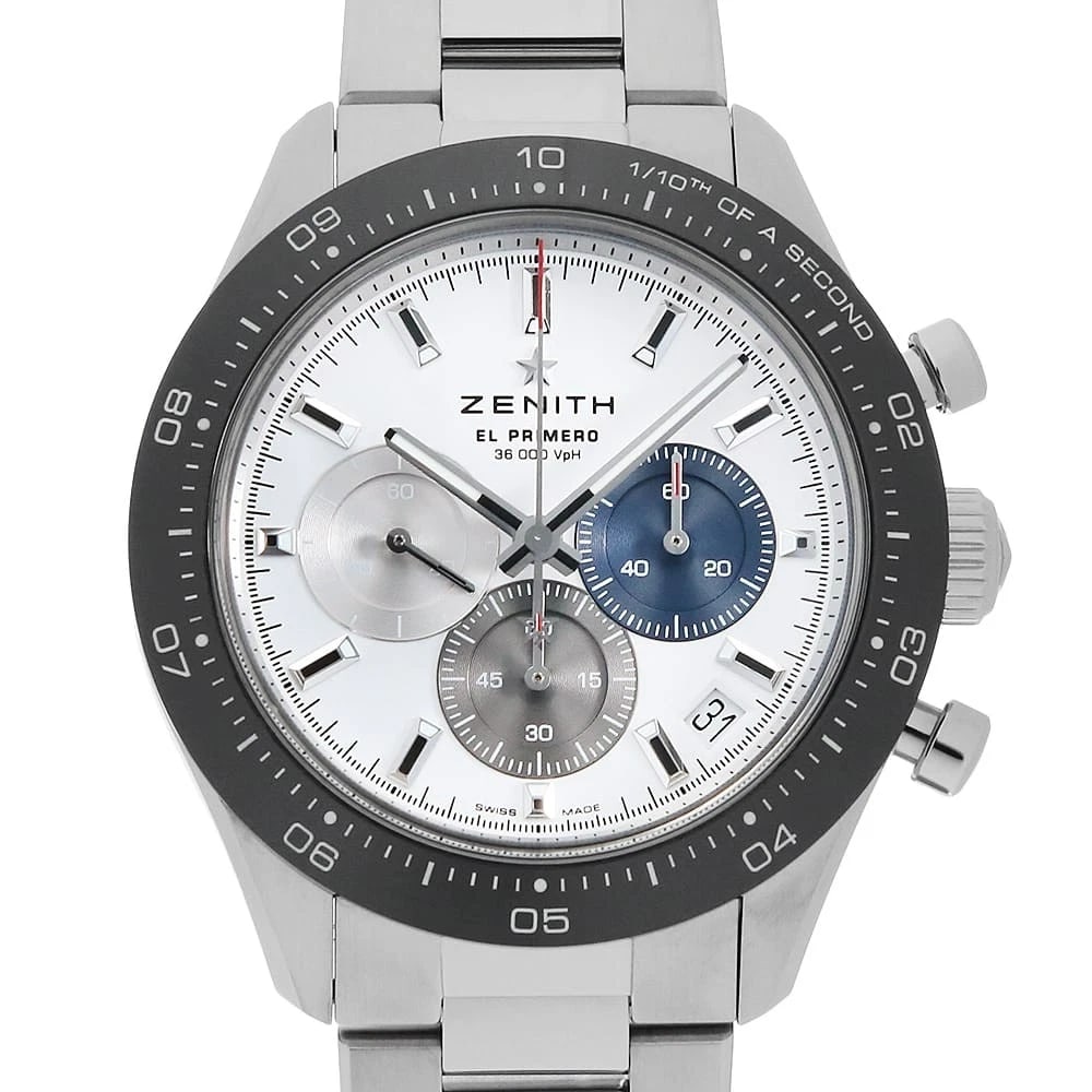 ZENITH CHRONOMASTER SPORT STAINLESS STEEL WATCH: ZENITH Chronomaster Sport Stainless Steel Watch Brand: ZENITH Type/Style: Wrist watch Material: Band Material Stainless Steel, Case Material Stainless Steel Color: Dial Color White Size: Case:W41mm