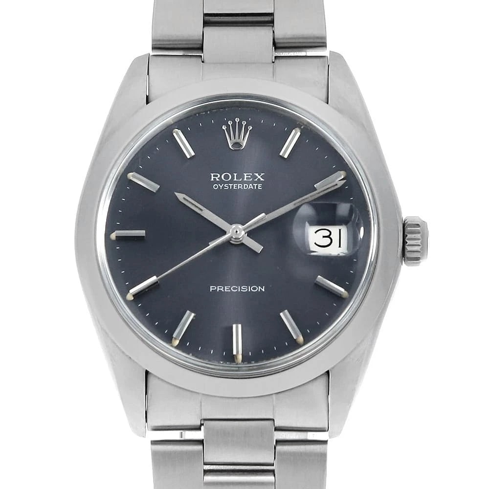 ROLEX OYSTER DATE PRECISION BLUE GRAY WATCH: ROLEx Oyster Date Precision Blue gray Watch Brand: ROLEx Type/Style: Wrist watch Material: Band Material Stainless Steel, Case Material Stainless Steel Color: Dial Color Blue Gray Size: Case:W34mm Cir
