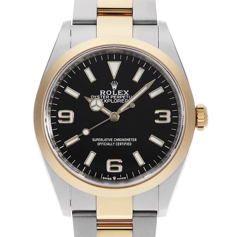 ROLEX EXPLORER BLACK WATCH: ROLEx Explorer black Watch Brand: ROLEx Type/Style: Wrist watch Material: Band Material Stainless Steel/Yellow Gold, Case Material Stainless Steel/Yellow Gold Color: Dial Color Black Size: Case:W36mm