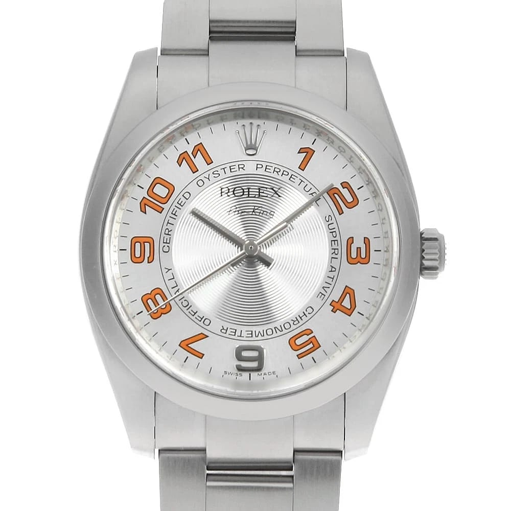 ROLEX AIR KING SILVER STAINLESS STEEL WATCH: ROLEx Air king Silver Stainless Steel Watch Brand: ROLEx Type/Style: Wrist watch Material: Band Material Stainless Steel, Case Material Stainless Steel Color: Dial Color Silver Size: Case:W34mm Circum