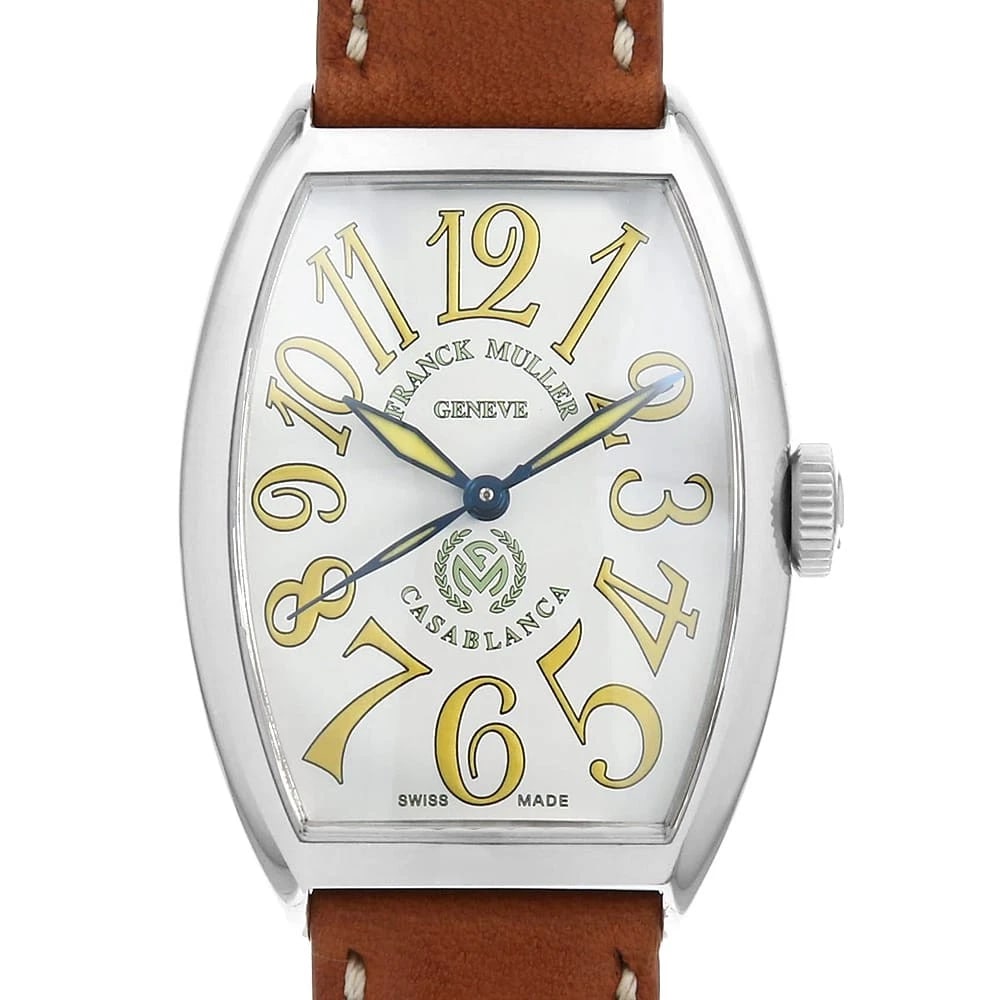 FRANCK MULLER CASABLANCA WATCH: FRANCK MULLER Casablanca Watch Brand: FRANCK MULLER Type/Style: Wrist watch Material: Band Material Calfskin, Case Material Stainless Steel Color: Dial Color White Size: Case:W45mm x H32mm Accesso