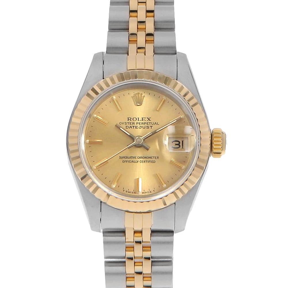 ROLEX DATEJUST CHAMPAGNE WATCH: ROLEx Datejust Champagne Watch Brand: ROLEx Type/Style: Wrist watch Material: Band Material Stainless Steel/Yellow Gold, Case Material Stainless Steel/Yellow Gold Color: Dial Color Champagne Gold