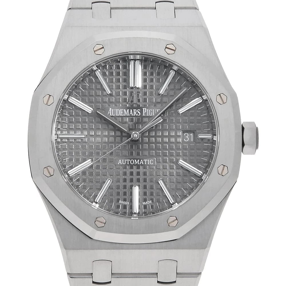 AUDEMARS PIGUET ROYAL OAK STAINLESS STEEL WATCH: AUDEMARS PIGUET Royal oak Stainless Steel Watch Brand: AUDEMARS PIGUET Type/Style: Wrist watch Material: Band Material Stainless Steel, Case Material Stainless Steel Color: Dial Color Gray Size: