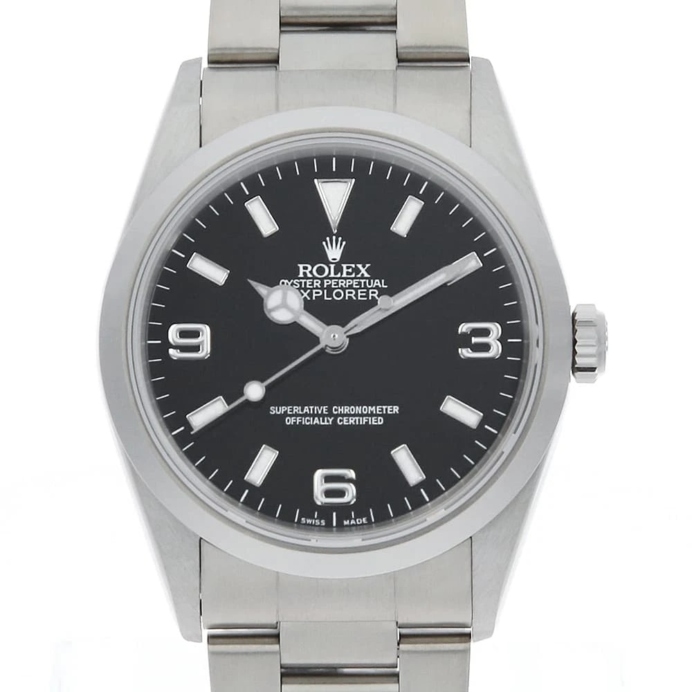 ROLEX EXPLORER BLACK WATCH: ROLEx Explorer black Watch Brand: ROLEx Type/Style: Wrist watch Material: Band Material Stainless Steel, Case Material Stainless Steel Color: Dial Color Black Size: Case:W36mm Circumference of