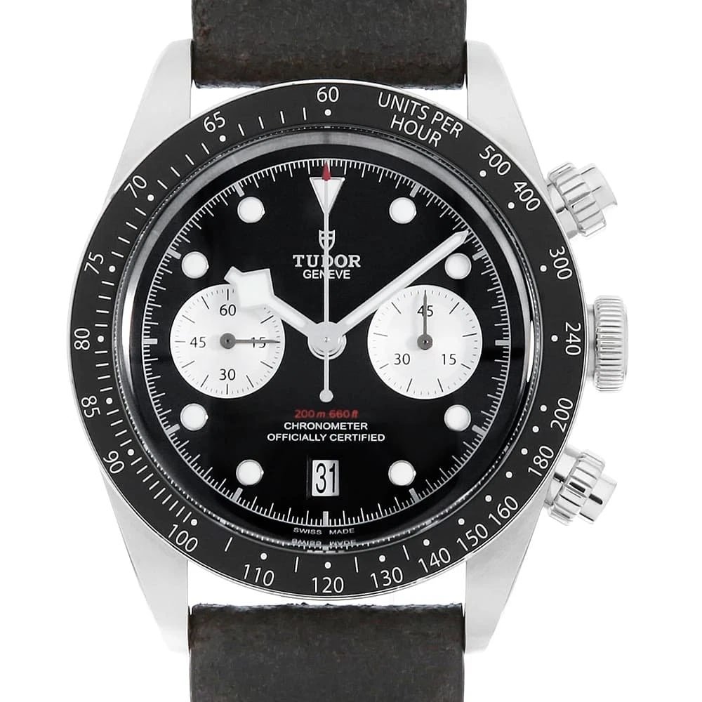 TUDOR BLACK CHRONO STAINLESS STEEL WATCH (1 of 3)