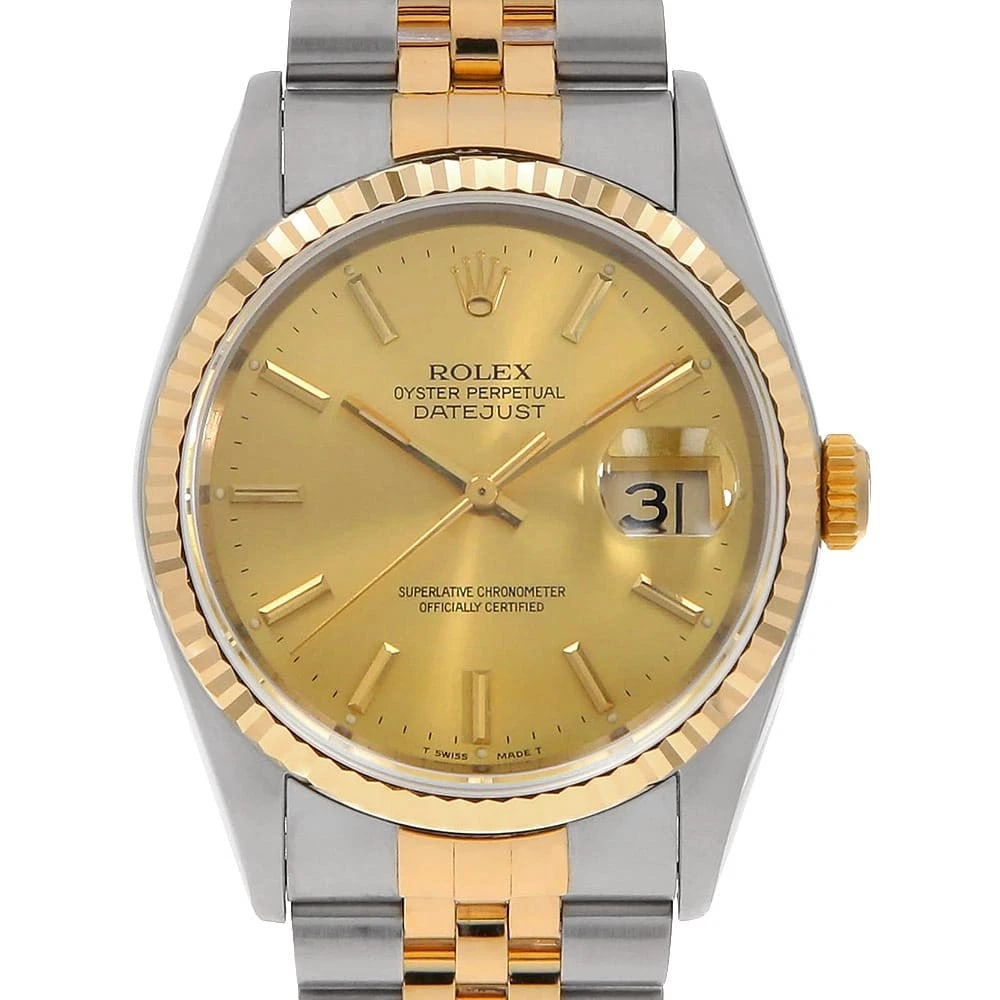 ROLEX DATEJUST CHAMPAGNE WATCH: ROLEx Datejust Champagne Watch Brand: ROLEx Type/Style: Wrist watch Material: Band Material Stainless Steel/Yellow Gold, Case Material Stainless Steel/Yellow Gold Color: Dial Color Champagne Gold