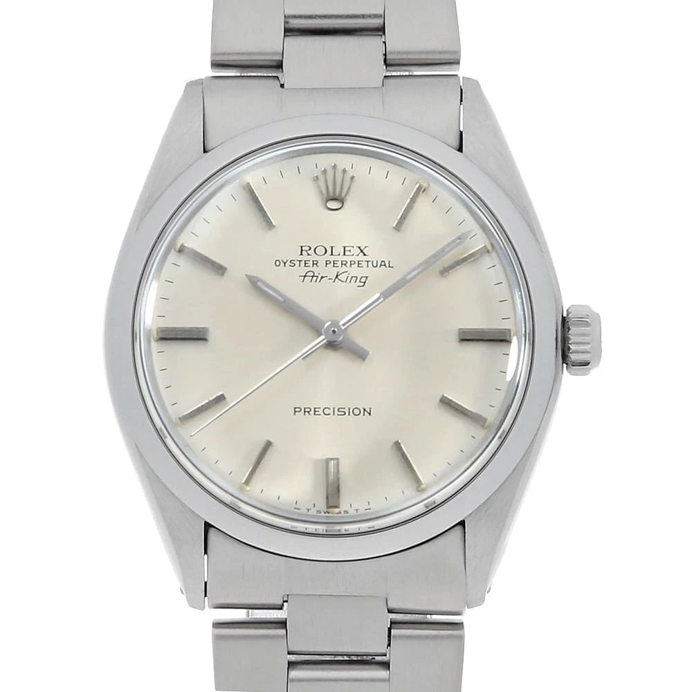 ROLEX AIR KING SILVER WATCH: ROLEx Air king Silver Watch Brand: ROLEx Type/Style: Wrist watch Material: Band Material Stainless Steel, Case Material Stainless Steel Color: Dial Color Silver Size: Case:W34mm Circumference of