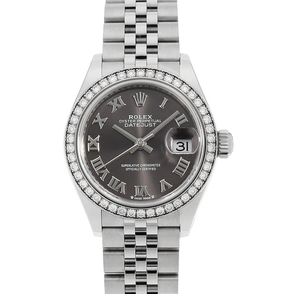 ROLEX DATEJUST BEZEL DIAMOND GRAY WATCH: ROLEx datejust bezel diamond gray Watch Brand: ROLEx Type/Style: Wrist watch Material: Band Material Stainless Steel, Case Material Stainless Steel/White gold Color: Dial Color Gray Size: Case:W28mm