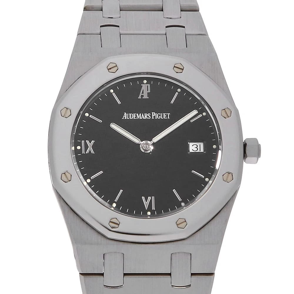 AUDEMARS PIGUET ROYAL OAK WATCH: AUDEMARS PIGUET Royal oak Watch Brand: AUDEMARS PIGUET Type/Style: Wrist watch Material: Band Material Stainless Steel, Case Material Stainless Steel/Platinum Color: Dial Color Black Size: Case:W33mm 
