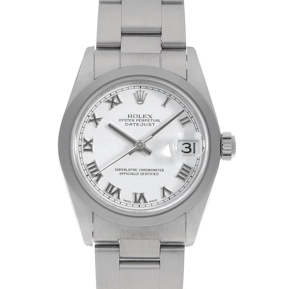 ROLEX DATEJUST WHITE WATCH: ROLEx Datejust white Watch Brand: ROLEx Type/Style: Wrist watch Material: Band Material Stainless Steel, Case Material Stainless Steel Color: Dial Color White Size: Case:W29mm Circumference of