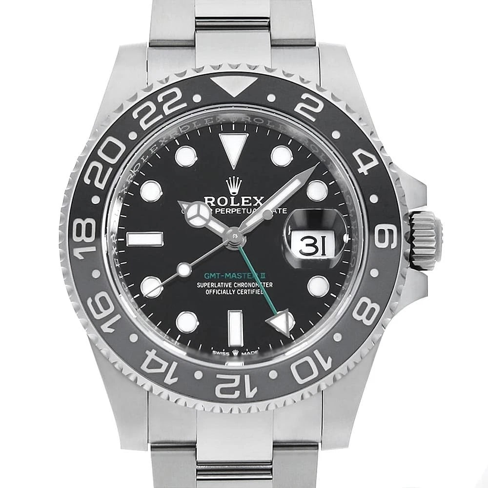 ROLEX GMT MASTER BLACK ROW OYSTER WATCH: ROLEx GMT Master black row oyster Watch Brand: ROLEx Type/Style: Wrist watch Material: Band Material Stainless Steel, Case Material Stainless Steel Color: Dial Color Black Size: Case:WCircumference