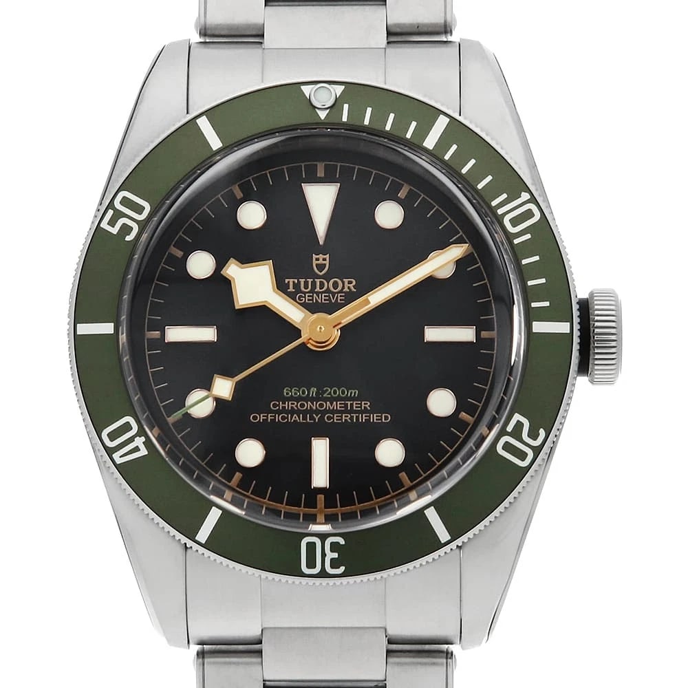 TUDOR HERITAGE BLACK STAINLESS STEEL WATCH: TUDOR Heritage Black Stainless Steel Watch Brand: TUDOR Type/Style: Wrist watch Material: Band Material Stainless Steel, Case Material Stainless Steel Color: Dial Color Black Size: Case:W41mm