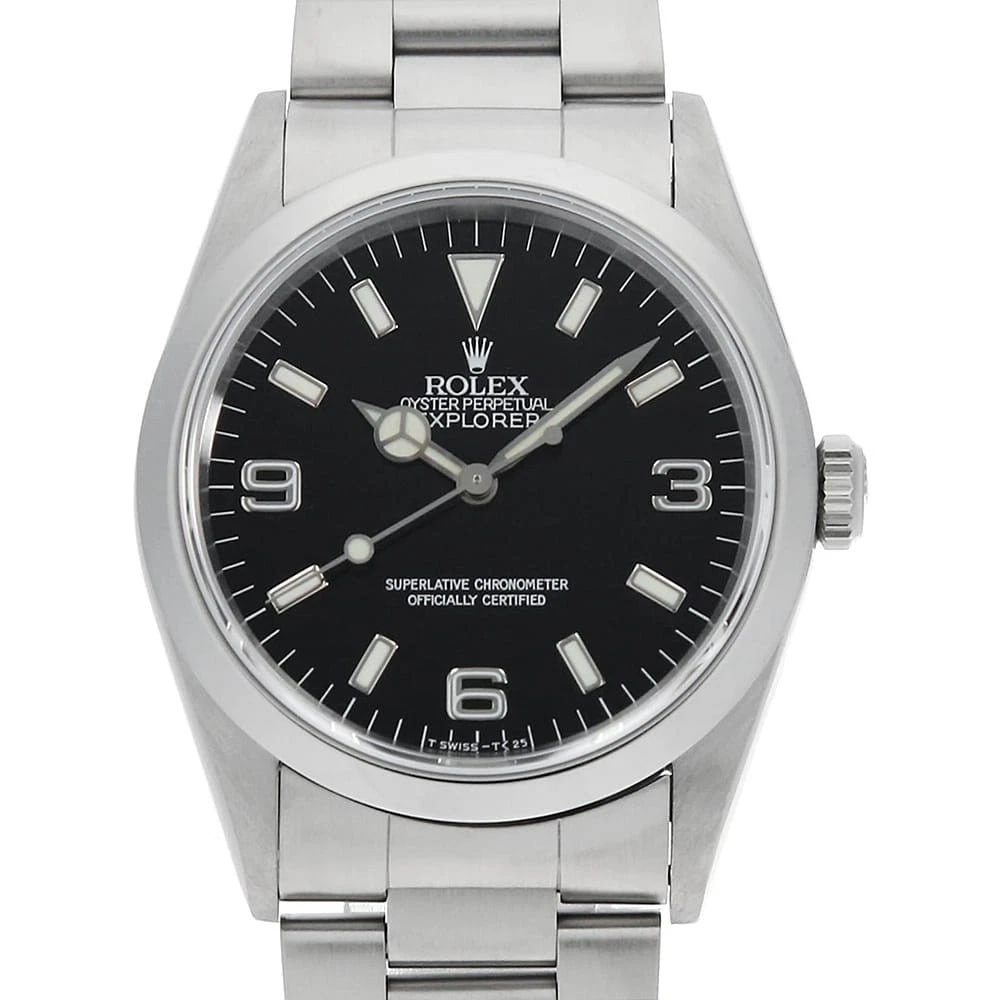 ROLEX EXPLORER BLACK TRITIUM STAINLESS STEEL WATCH: ROLEx Explorer black tritium Stainless Steel Watch Brand: ROLEx Type/Style: Wrist watch Material: Band Material Stainless Steel, Case Material Stainless Steel Color: Dial Color Black Size: Case:W36mm