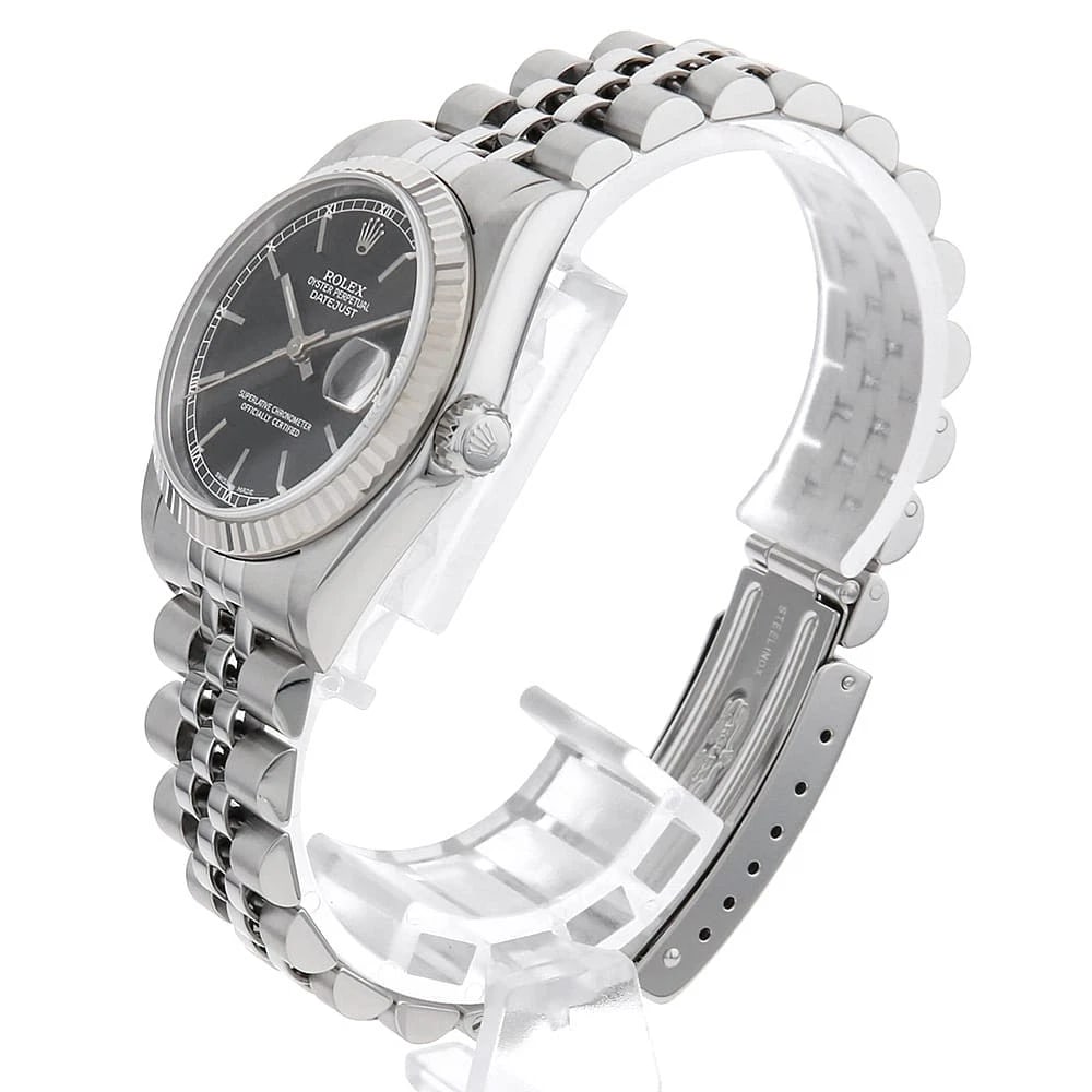 ROLEX DATEJUST BLACK WATCH - 2