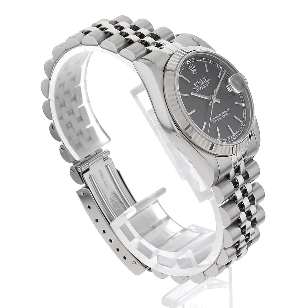 ROLEX DATEJUST BLACK WATCH - 3