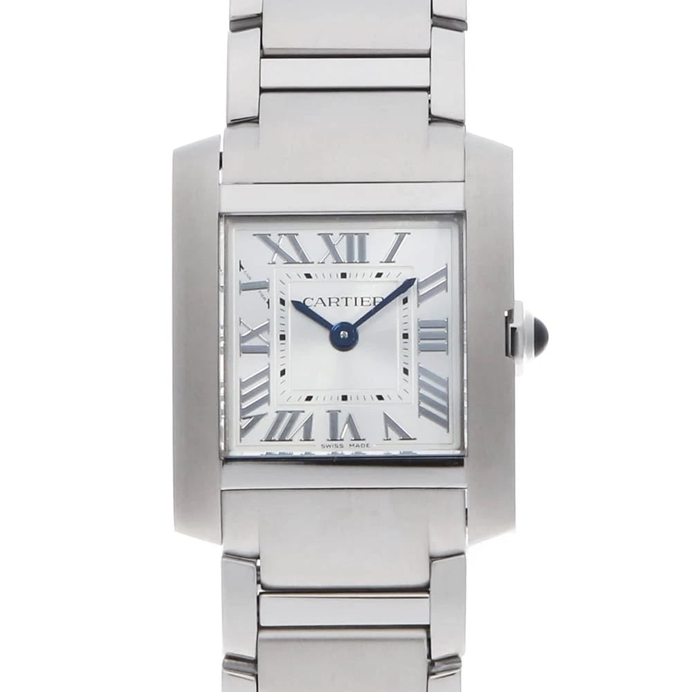 CARTIER TANK FRANCAISE WATCH: Cartier Tank francaise Watch Brand: Cartier Type/Style: Wrist watch Material: Band Material Stainless Steel, Case Material Stainless Steel Color: Dial Color Silver Size: Case:W25.7mm x H21.2mm