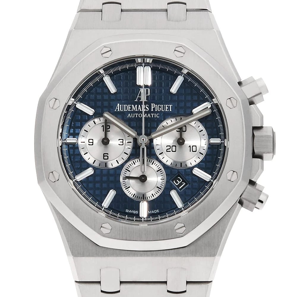 AUDEMARS PIGUET ROYAL OAK CHRONOGRAPH WATCH: AUDEMARS PIGUET Royal Oak Chronograph Watch Brand: AUDEMARS PIGUET Type/Style: Wrist watch Material: Band Material Stainless Steel, Case Material Stainless Steel Color: Dial Color Blue Size: