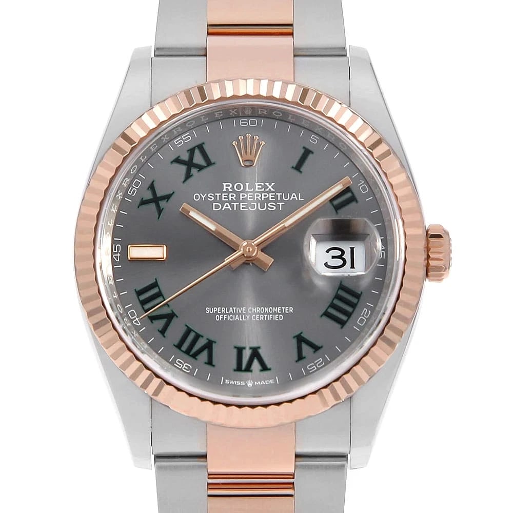 ROLEX DATEJUST SLATE GREEN WATCH: ROLEx DATEJUST slate Green Watch Brand: ROLEx Type/Style: Wrist watch Material: Band Material Stainless Steel/Everose Gold, Case Material Stainless Steel/Everose Gold Color: Dial Color Slate Size: