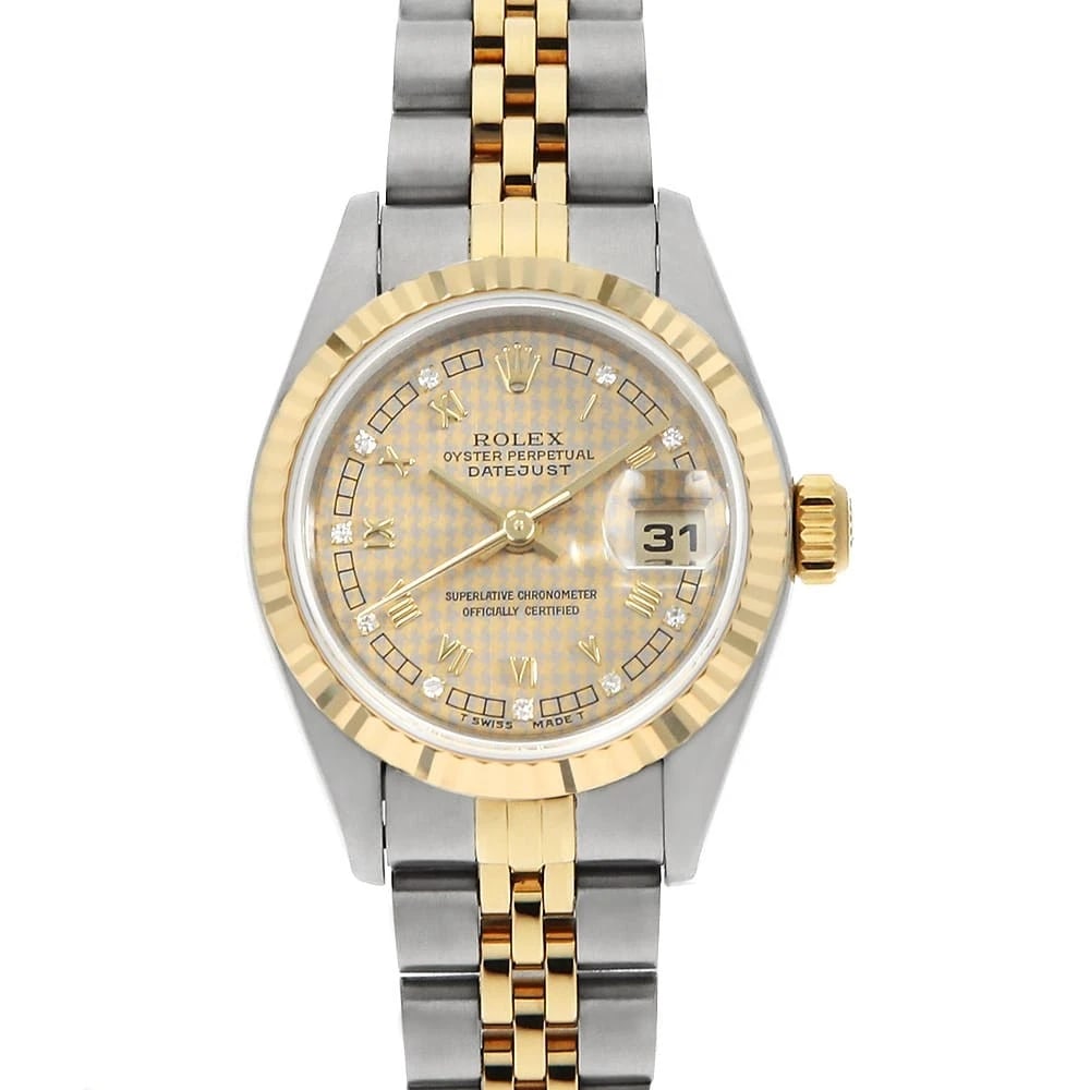 ROLEX DATEJUST DIAMOND CHAMPAGNE WATCH: ROLEx Datejust Diamond Champagne Watch Brand: ROLEx Type/Style: Wrist watch Material: Band Material Stainless Steel/Yellow Gold, Case Material Stainless Steel/Yellow Gold Color: Dial Color Champagne G