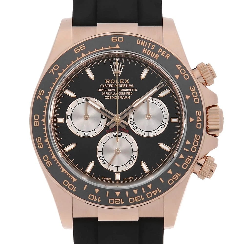 ROLEX COSMOGRAPH DAYTONA BLACK X SAND DUST WATCH: ROLEx Cosmograph Daytona black x Sand Dust Watch Brand: ROLEx Type/Style: Wrist watch Material: Band Material rubber, Case Material Everose Gold Color: Dial Color Black Size: Case:WCircumference of Wr