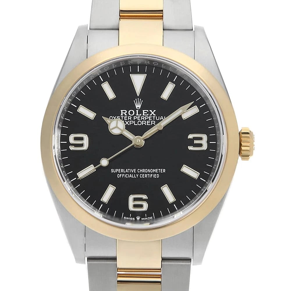 ROLEX EXPLORER BLACK WATCH: ROLEx Explorer black Watch Brand: ROLEx Type/Style: Wrist watch Material: Band Material Stainless Steel/Yellow Gold, Case Material Stainless Steel/Yellow Gold Color: Dial Color Black Size: Case:W36mm