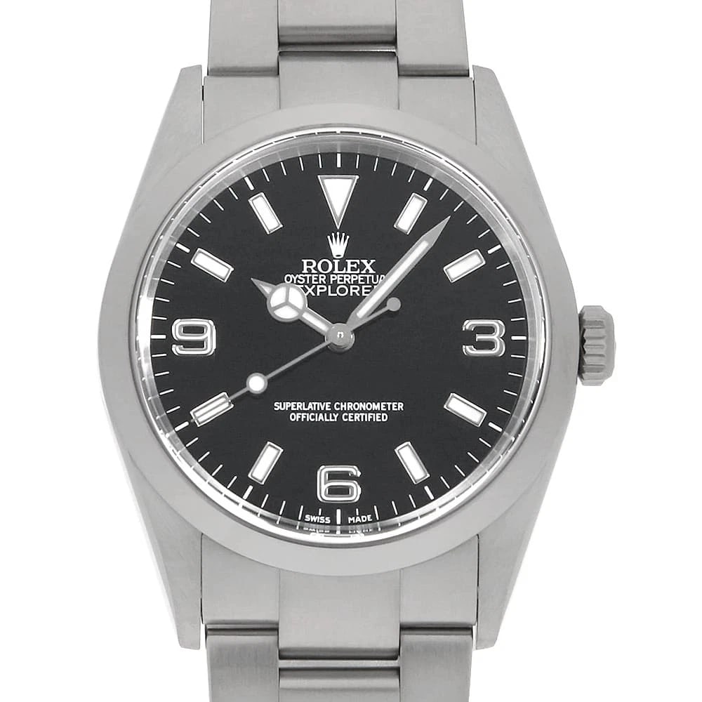 ROLEX EXPLORER BLACK WATCH: ROLEx Explorer black Watch Brand: ROLEx Type/Style: Wrist watch Material: Band Material Stainless Steel, Case Material Stainless Steel Color: Dial Color Black Size: Case:W36mm Circumference of