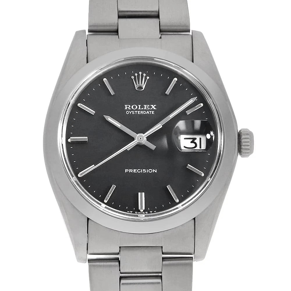 ROLEX OYSTER DATE BLACK STAINLESS STEEL WATCH: ROLEx Oyster Date black Stainless Steel Watch Brand: ROLEx Type/Style: Wrist watch Material: Band Material Stainless Steel, Case Material Stainless Steel Color: Dial Color Black Size: Case:W34mm
