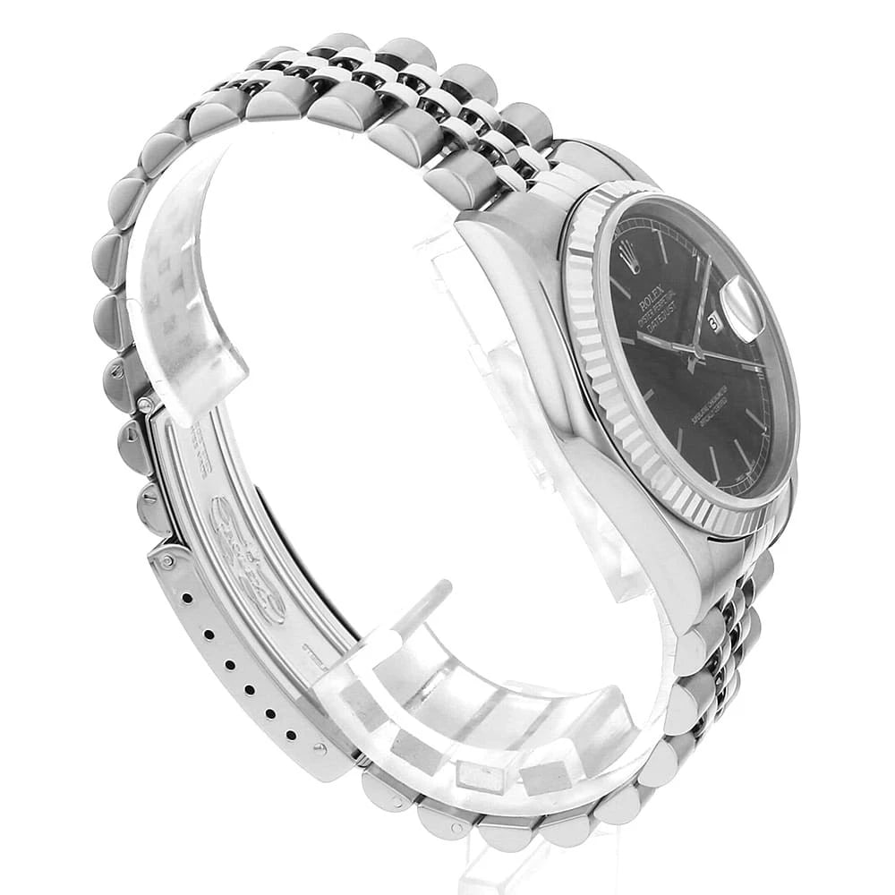 ROLEX DATEJUST BLACK WATCH - 3