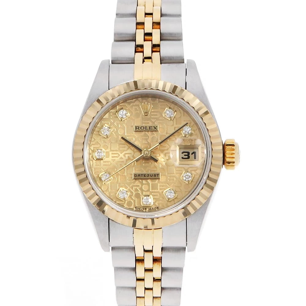 ROLEX DATEJUST DIAMOND CHAMPAGNE CARVING COMPUTER WATCH: ROLEx Datejust Diamond Champagne Carving computer Watch Brand: ROLEx Type/Style: Wrist watch Material: Band Material Stainless Steel/Yellow Gold, Case Material Stainless Steel/Yellow Gold Color: Dial