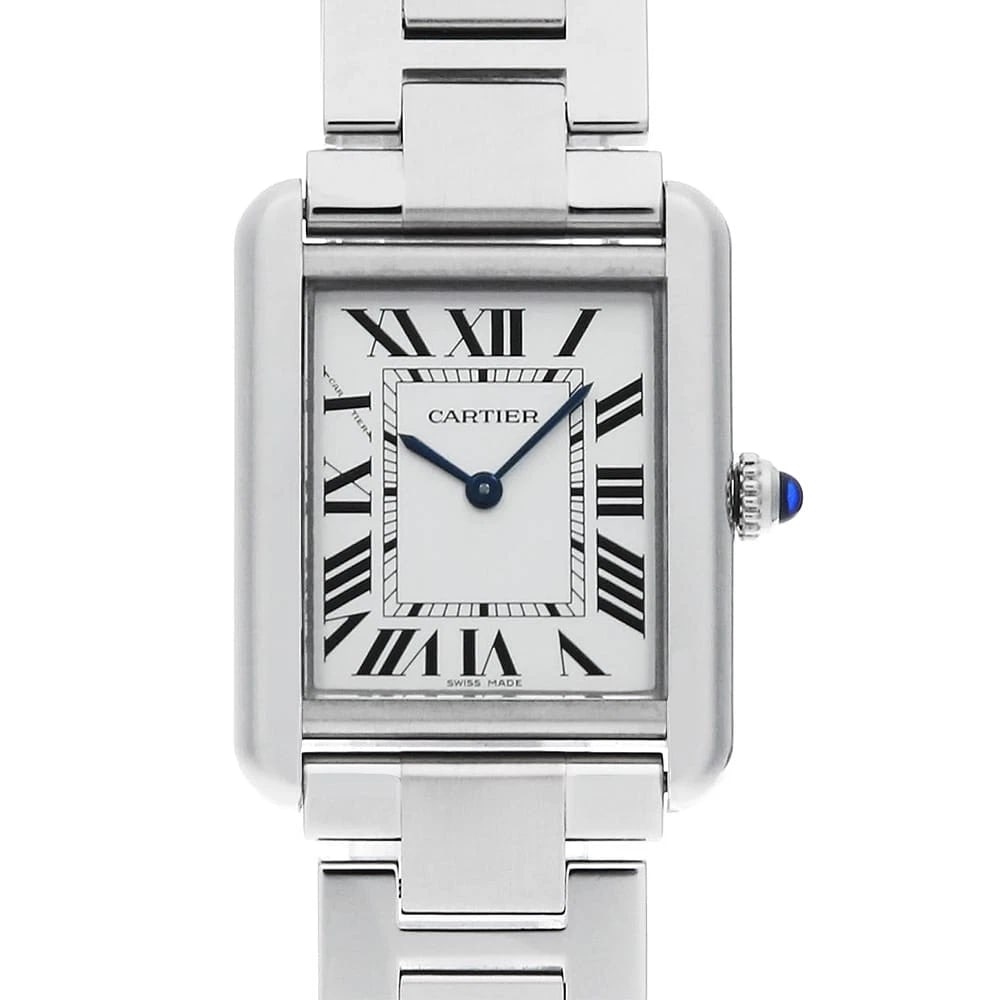 CARTIER TANK SOLO STAINLESS STEEL WATCH: Cartier Tank solo Stainless Steel Watch Brand: Cartier Type/Style: Wrist watch Material: Band Material Stainless Steel, Case Material Stainless Steel Color: Dial Color Silver Size: Case:W31mm x H24.4m