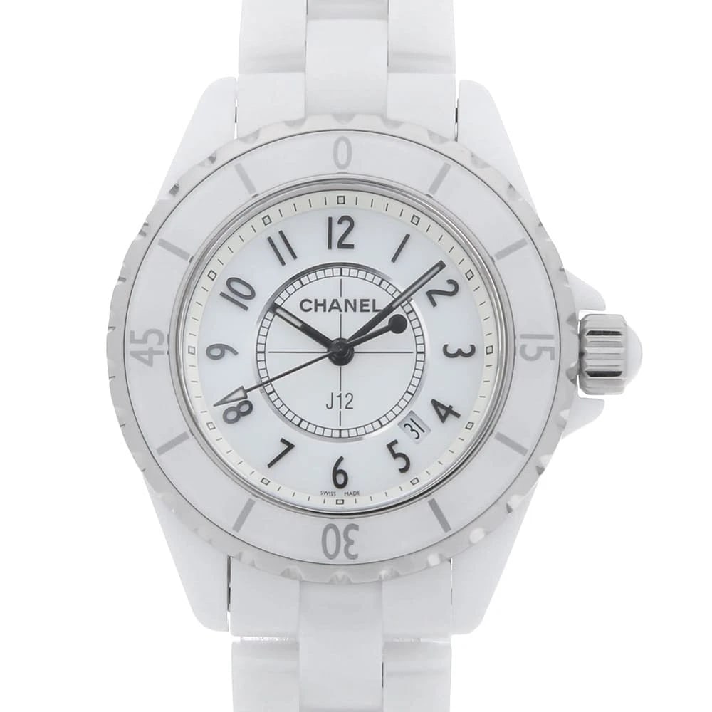 CHANEL J12 WHITE CERAMIC WATCH: CHANEL J12 white ceramic Watch Brand: CHANEL Type/Style: Wrist watch Material: Band Material Ceramic, Case Material Ceramic Color: Dial Color White Size: Case:W33mm Circumference of Wrist:17cm Acc