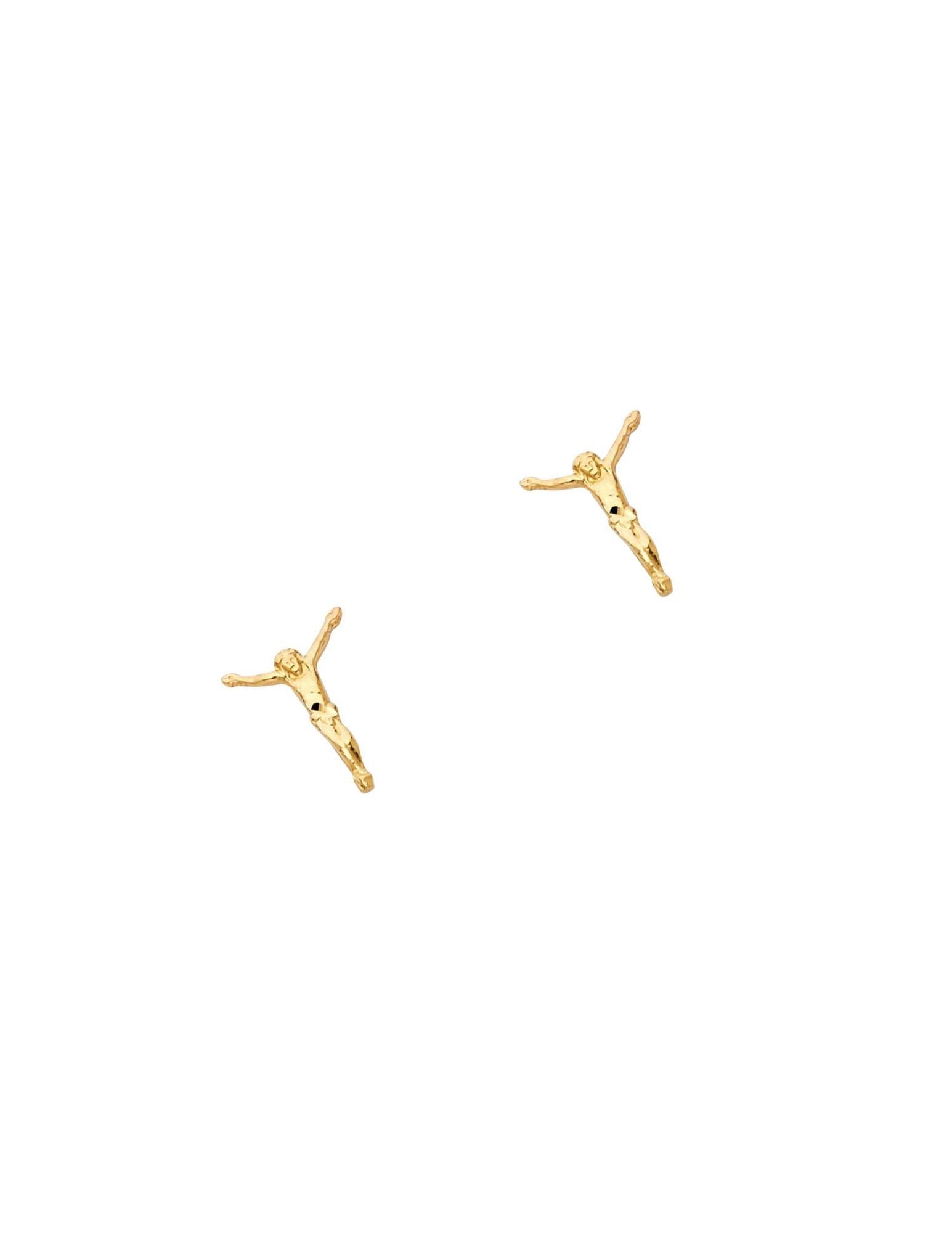 14KY SMALL JESUS POST EARRINGS - 4