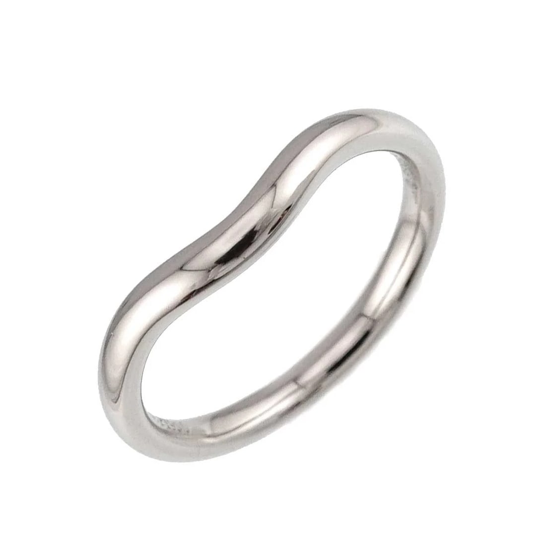 TIFFANY CO. CURVED BAND RING PLATINUM: TIFFANY Co. Curved Band Ring Platinum Brand: TIFFANY Co. Type/Style: Ring Material: PT950, Color: Platinum Size: 4-4.5(US) Accessories: None Accessories Notice: When purchasing pre-owned goods,