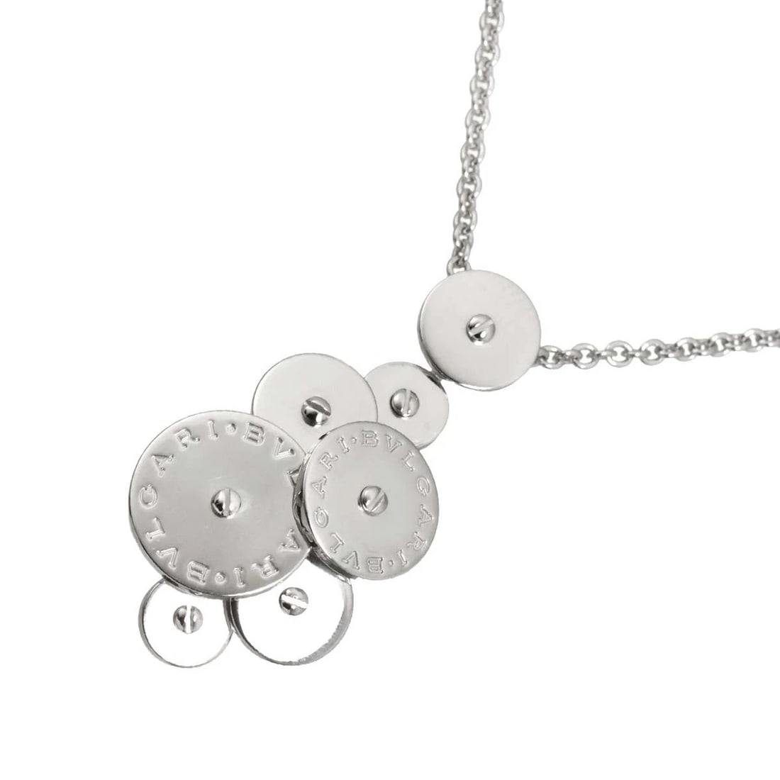 BVLGARI CICLADI NECKLACE WHITE GOLD 750: BVLGARI Cicladi Necklace White Gold 750 Brand: BVLGARI Type/Style: Necklace Material: 750 White Gold, Color: White Gold Size: internal circumference of the chain:17.7inch - 15inch Top Charm(max):W17