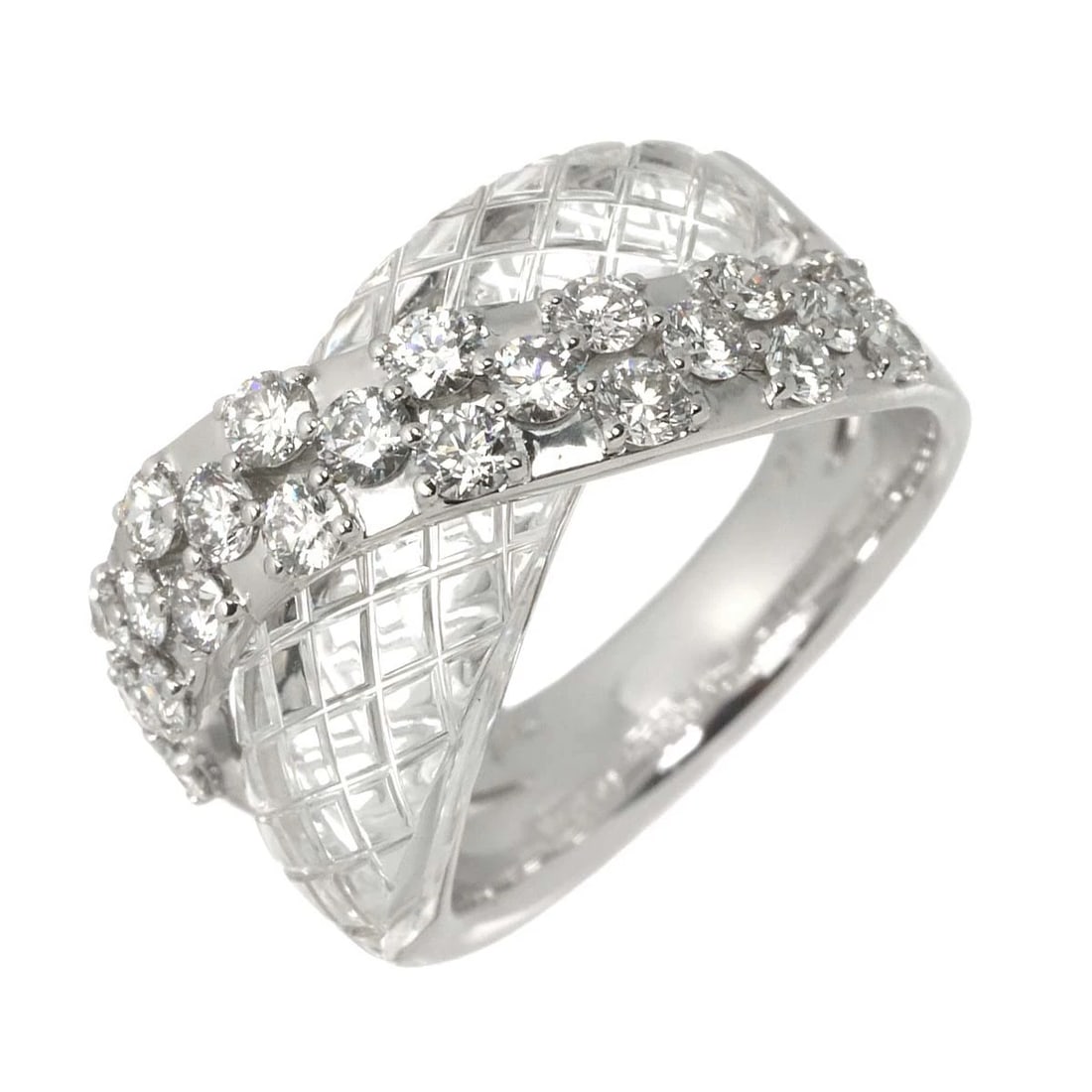 JENNET DIAMOND CRYSTAL RING WG 750: Jennet Diamond Crystal Ring WG 750 Brand: Jennet Type/Style: Ring Material: 750 White Gold, Color: White Gold Size: 7.25(US) Accessories: None Accessories Notice: When purchasing pre-owned