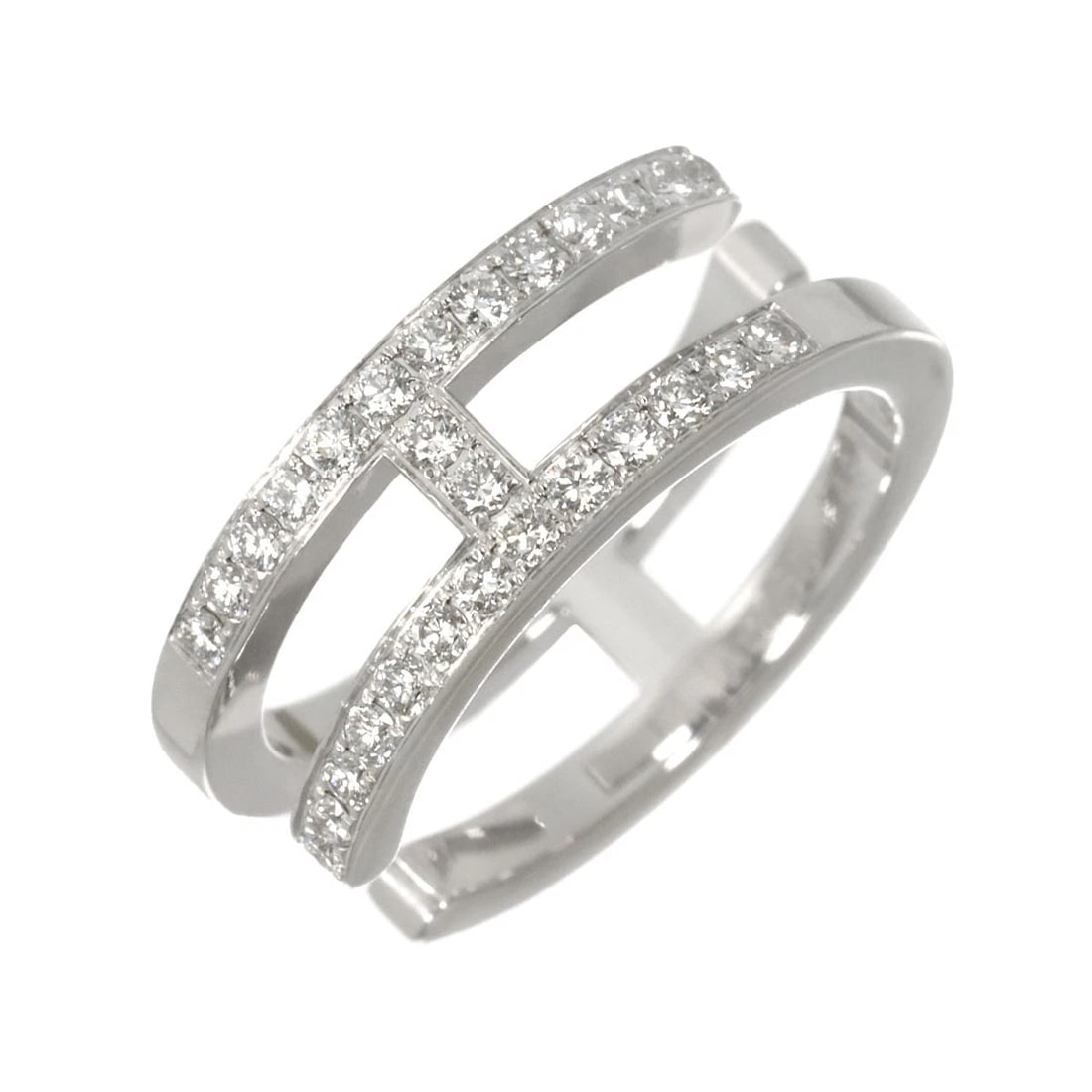 HERMES ALIANNE DIAMOND RING WHITE GOLD 750: HERMES Alianne Diamond Ring White Gold 750 Brand: HERMES Type/Style: Ring Material: 750 White Gold, Main Stone Natural Color: White Gold Size: 4-4.5(US) Accessories: None Accessories Notice: When