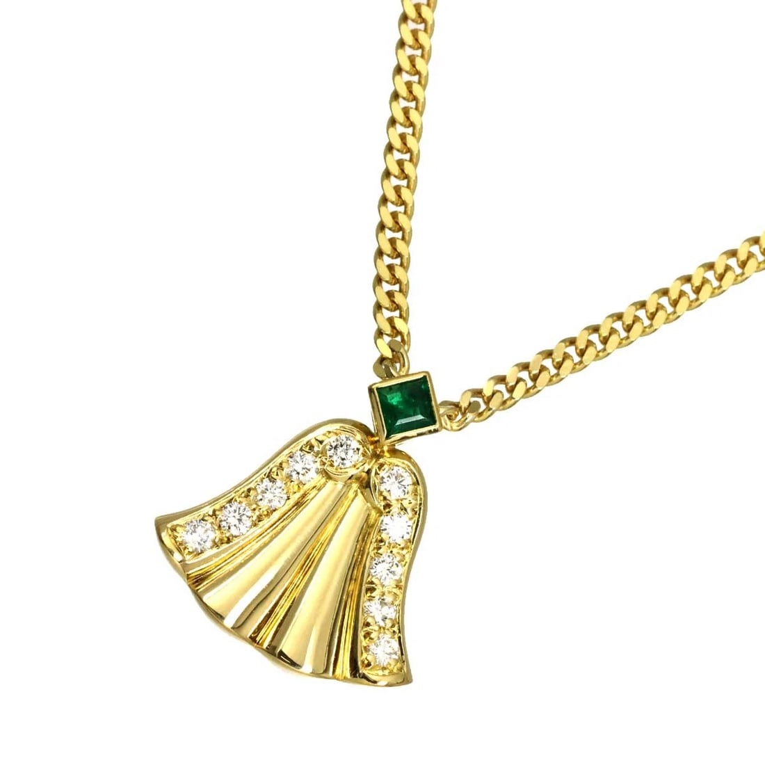 CHRISTIAN DIOR DIAMOND EMERALD NECKLACE: Christian Dior Diamond Emerald Necklace Brand: Christian Dior Type/Style: Necklace Material: 750 Yellow Gold, Main Stone Natural Color: Yellow Gold Size: internal circumference of the chain:15.4inch