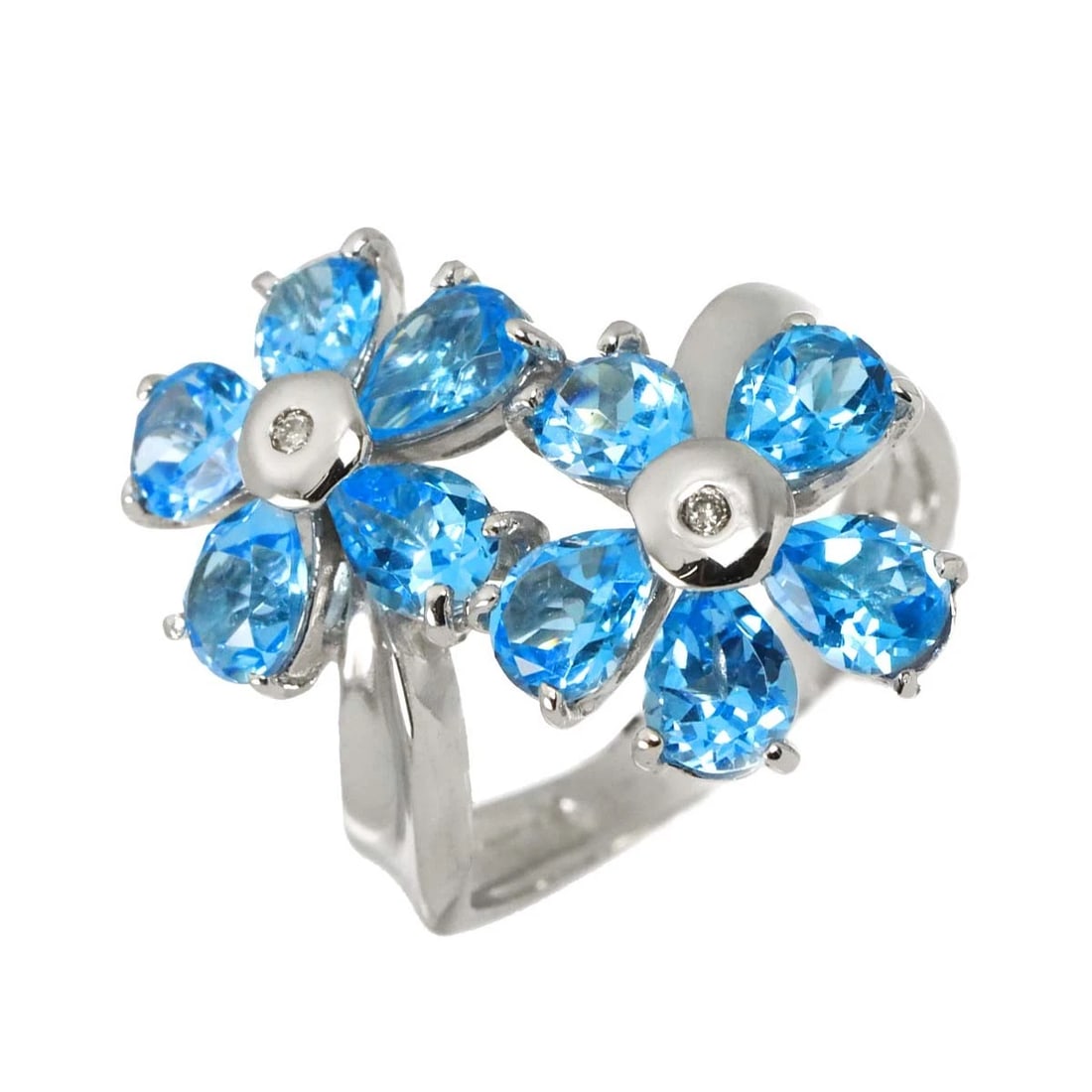BLUE TOPAZ DIAMOND RING WG 750: Blue Topaz Diamond Ring WG 750 Brand: Unbranded Type/Style: Ring Material: 750 White Gold, Color: White Gold Size: 5-5.25(US) Accessories: None Accessories Notice: When purchasing pre-owned goods,