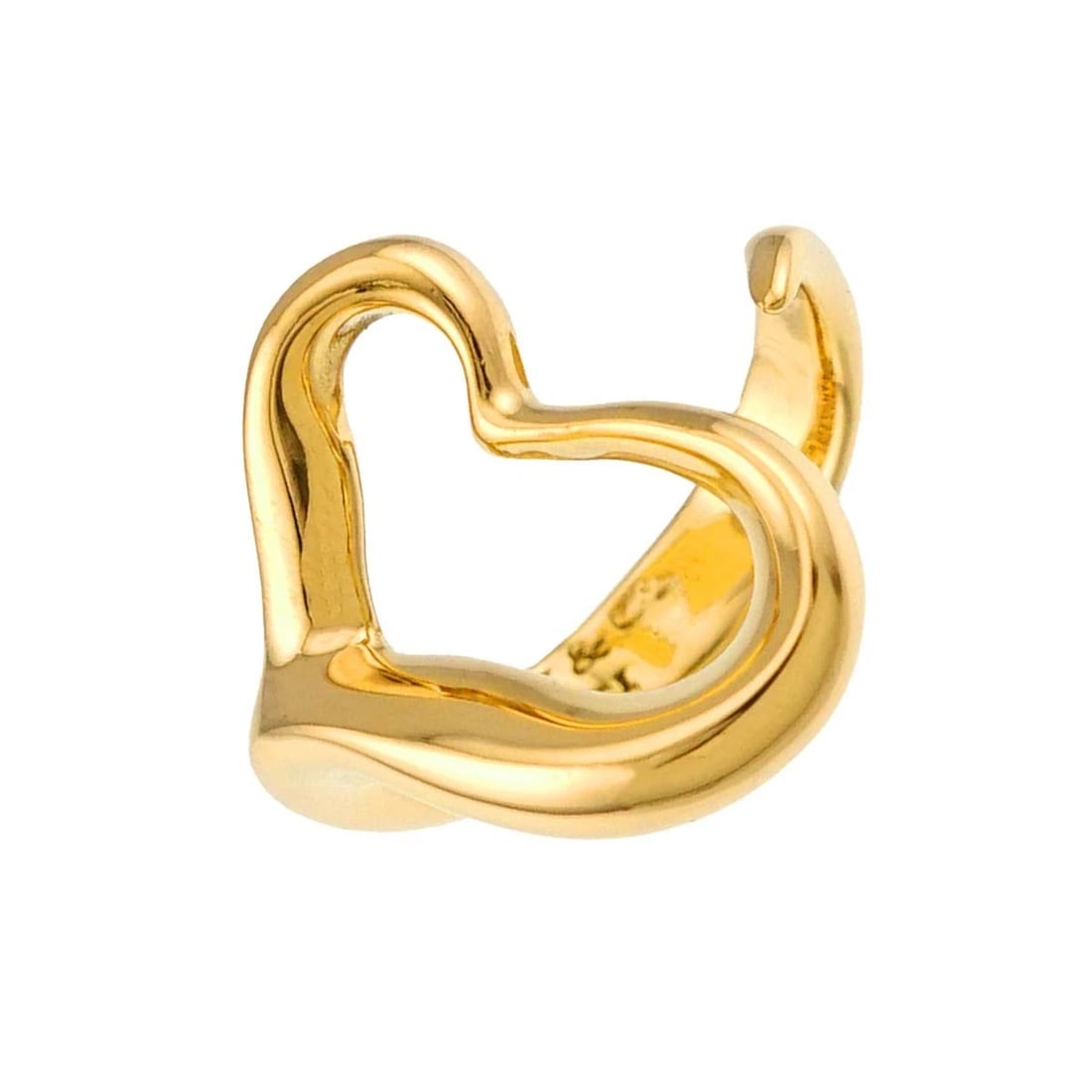 TIFFANY CO. OPEN HEART RING YG 750: TIFFANY Co. Open Heart Ring YG 750 Brand: TIFFANY Co. Type/Style: Ring Material: 750 Yellow Gold, Color: Gold Size: 5.5-5.75(US) Accessories: None Accessories Notice: When purchasing pre-owned goods,
