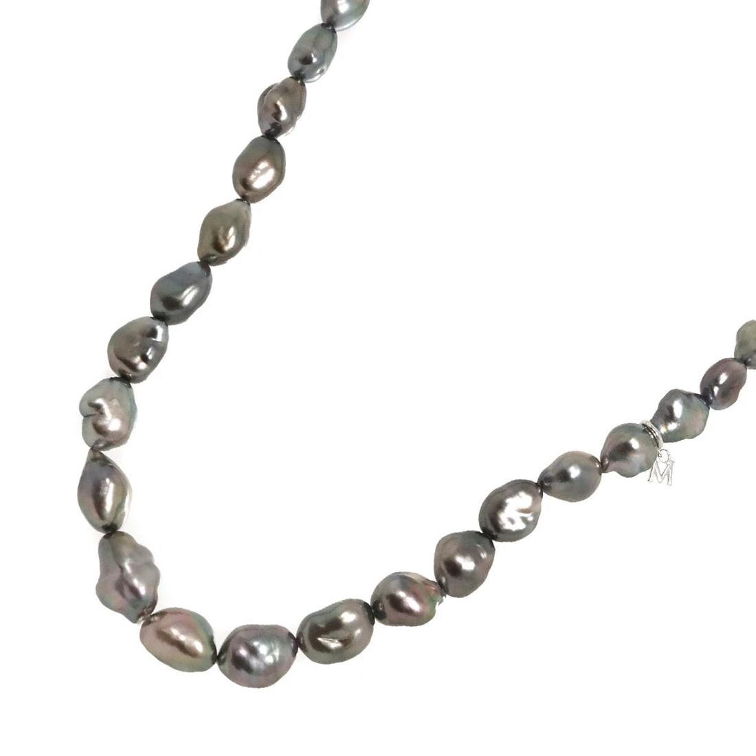 MIKIMOTO BAROQUE PEARL NECKLACE: MIKIMOTO Baroque Pearl Necklace Brand: MIKIMOTO Type/Style: Necklace Material: 750 White Gold, Color: White Gold Size: internal circumference of the chain:16.1inch Maximum width:(max.)10.5mm