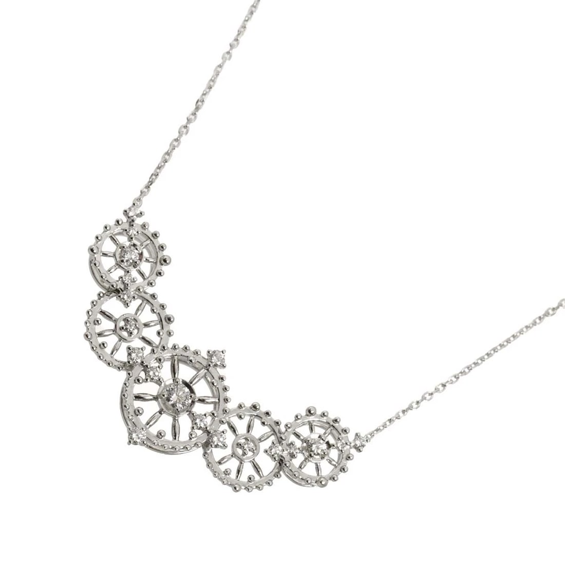 TASAKI DIAMOND NECKLACE: TASAKI Diamond Necklace Brand: TASAKI Type/Style: Necklace Material: 750 Whie Gold, Main Stone Natural Color: White Gold Size: internal circumference of the chain:17.3inch (Adjustable) Top