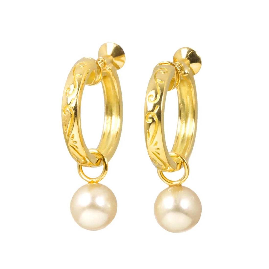 MIKIMOTO AKOYA PEARL EARRINGS: MIKIMOTO Akoya Pearl Earrings Brand: MIKIMOTO Type/Style: Earrings Material: 750 Yellow Gold, Color: Yellow Gold Size: W7.8 x H28.5mm Accessories: None Accessories Notice: When purchasing pre-owned