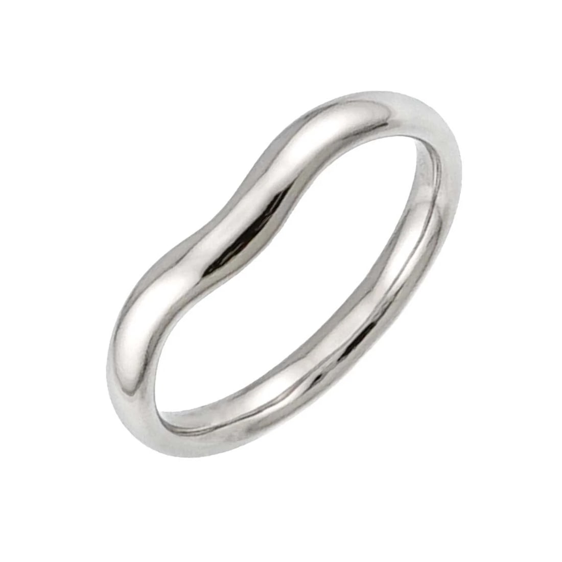 TIFFANY CO. WIDE CURVED BAND RING PLATINUM: TIFFANY Co. Wide Curved Band Ring Platinum Brand: TIFFANY Co. Type/Style: Ring Material: PT950, Color: Platinum Size: 8.25-8.75(US) Accessories: None Accessories Notice: When purchasing pr