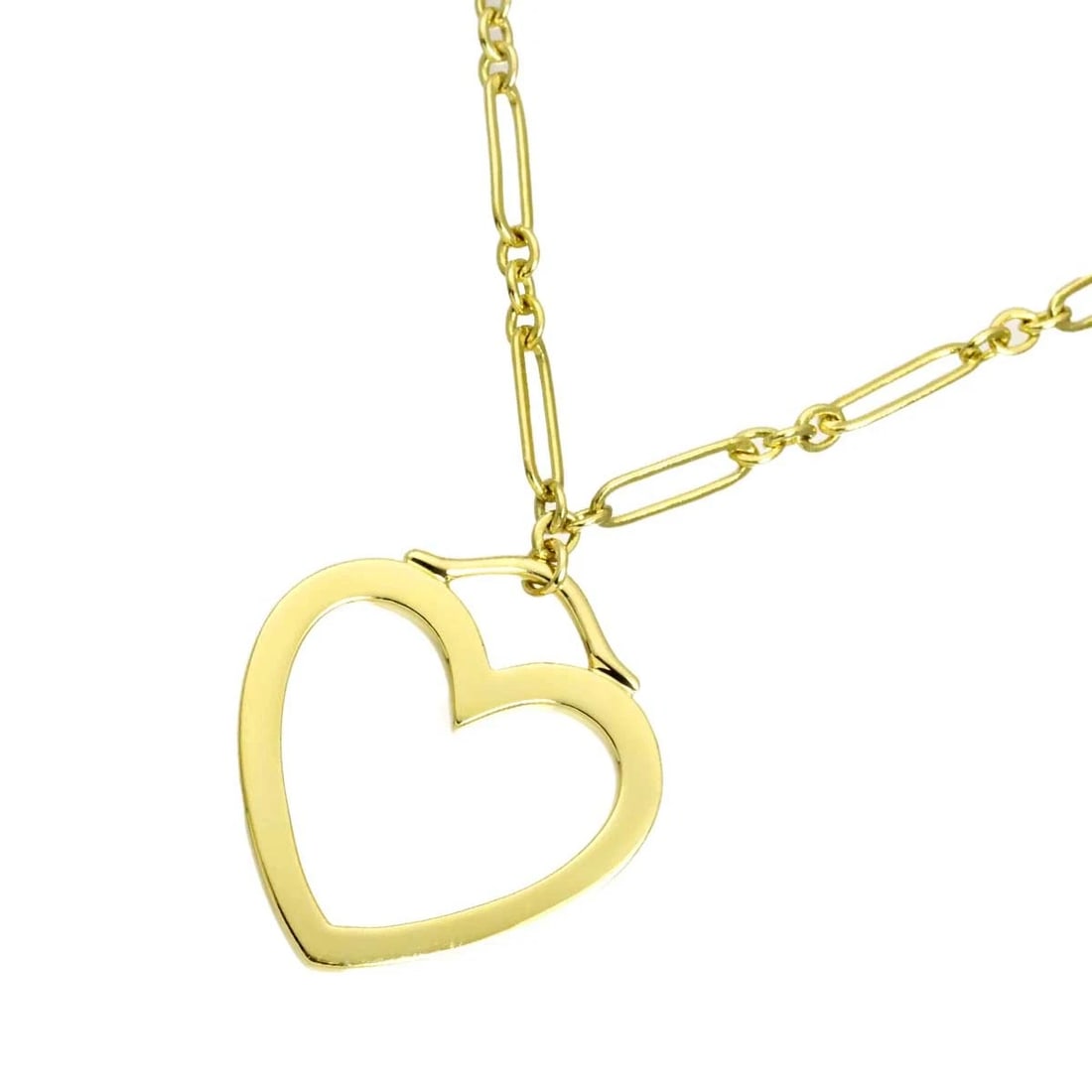 TIFFANY CO. SENTIMENTAL HEART NECKLACE: TIFFANY Co. Sentimental Heart Necklace Brand: TIFFANY Co. Type/Style: Necklace Material: 750 Yellow Gold, Color: Yellow Gold Size: internal circumference of the chain:18.1inch Top Charm(max):W 20.9x