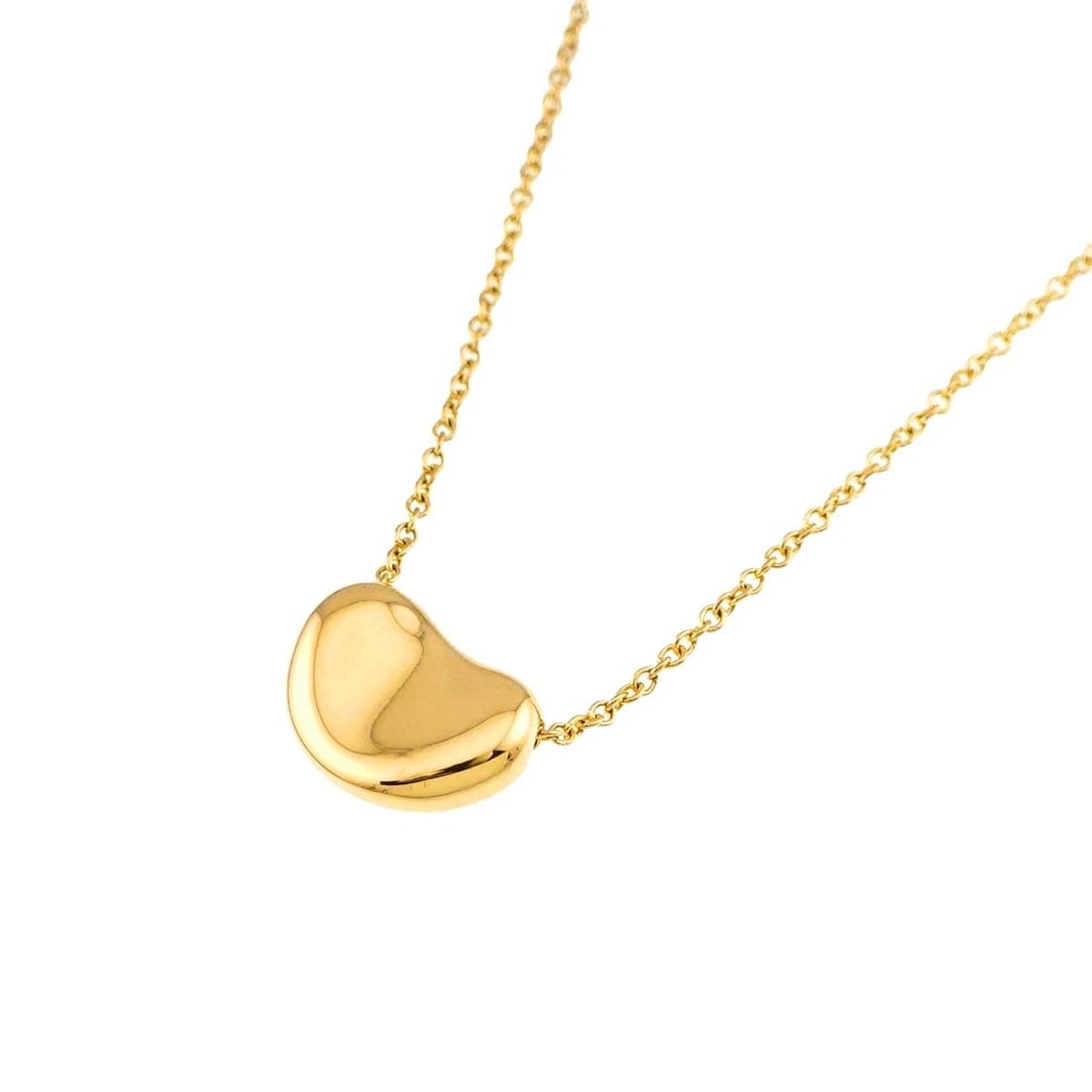 TIFFANY CO. BEAN NECKLACE 750YELLOW GOLD: TIFFANY Co. Bean Necklace 750Yellow Gold Brand: TIFFANY Co. Type/Style: Necklace Material: 750 Yellow Gold, Color: Yellow Gold Size: internal circumference of the chain:15.7inch Charm:W 11 x H 7.8mm
