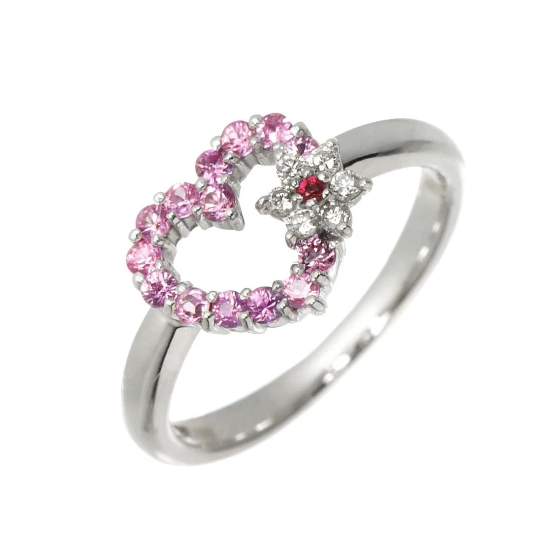 PONTE VECCHIO SAPPHIRE DIAMOND RUBY RING: Ponte Vecchio Sapphire Diamond Ruby Ring Brand: Ponte Vecchio Type/Style: Ring Material: 750 White Gold, Main Stone Sapphire Color: White Gold Size: 4.5(US) Accessories: None Accessories Notice: When