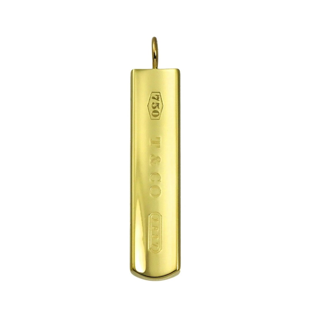 TIFFANY CO. PENDANT TOP 18K YELLOW GOLD 750: TIFFANY Co. Pendant Top 18K Yellow Gold 750 Brand: TIFFANY Co. Type/Style: Pendant Material: 750 Yellow Gold, Color: Yellow Gold Size: W8.3 x H41.3mm(full length) Thickness:5.6mm bail:(inside