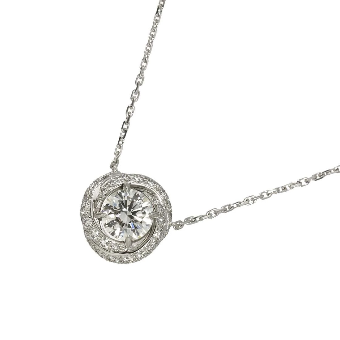 CARTIER DIAMOND NECKLACE 750 WHITE GOLD: Cartier Diamond Necklace 750 White Gold Brand: Cartier Type/Style: Necklace Material: 750 White Gold, Color: White Gold Size: internal circumference of the chain: 16.5inch Top Charm:W10.4 x H10.5 mm